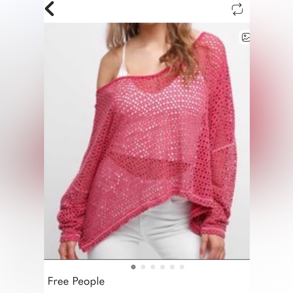 Free People Magenta Crew Neck Sweater